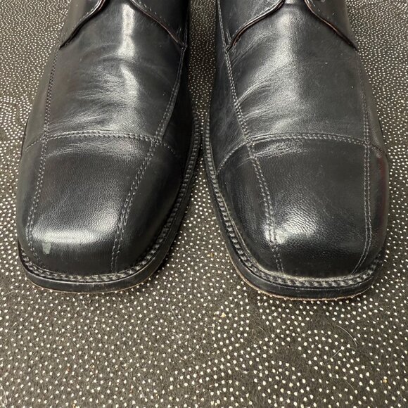 Johnston & Murphy Mens Leather Oxfords Square Cap Toe Size 12M Black - Picture 7 of 9